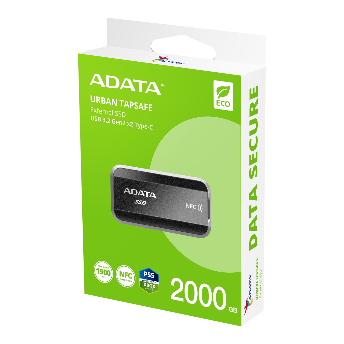 ADATA URBAN TAPSAFE External SSD, Tap Safe, Transfer Fast.