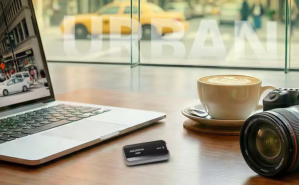 ADATA URBAN TAPSAFE External SSD, Tap Safe, Transfer Fast.